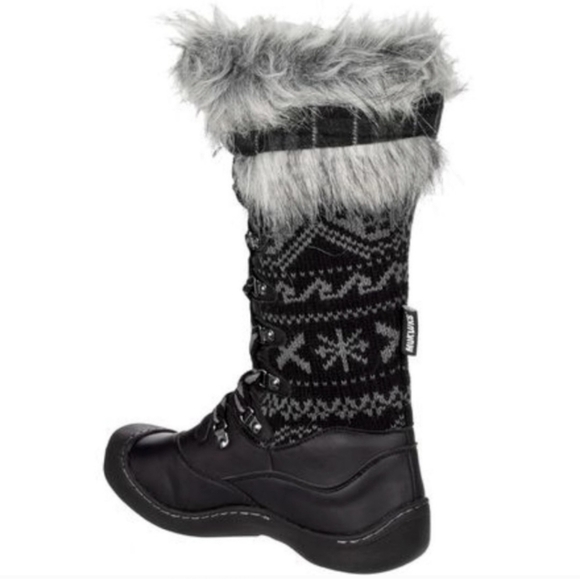 NEW Muk Luk Gwen Snowboots Rubber Tread Lace Up Style Spring Boots Tall Winter - Picture 3 of 15